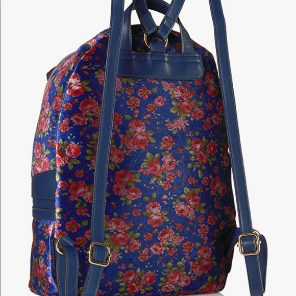 Floral Velvet Like Backpack - Picture 15 of 15